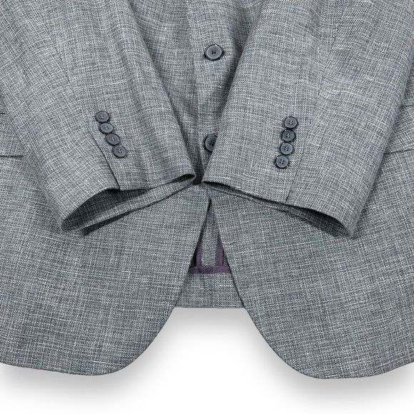 Joseph Abboud Sport Coat Mens 52R Gray Wool Linen Blazer - Picture 4 of 13